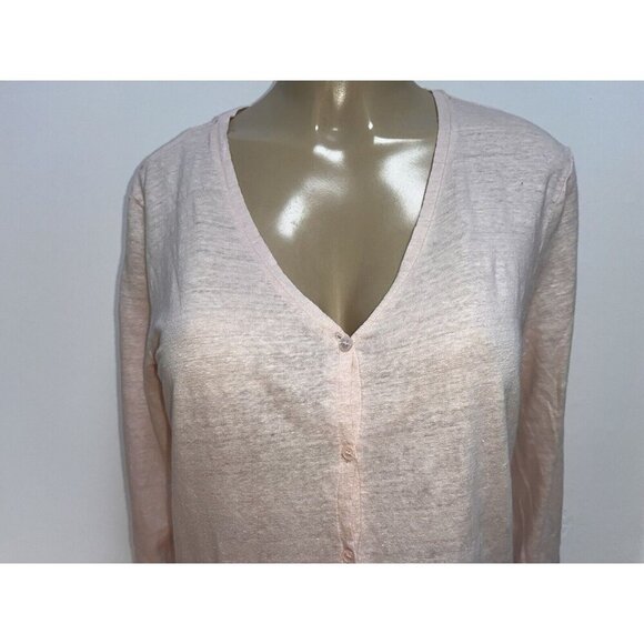 Majestic Filature 4 Linen Stretch 3/4 Sleeve Button Down Top Deluxe Tee shirt - Picture 2 of 5